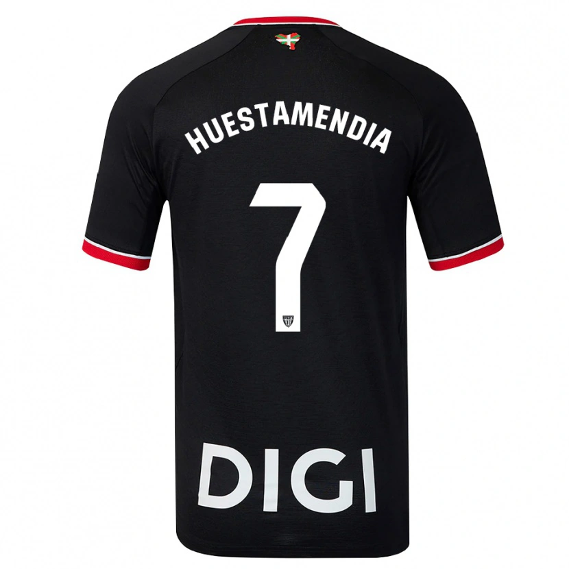Danxen Niño Camiseta Peio Huestamendia #7 Negro Blanco Rojo 2ª Equipación 2026/27 La Camisa