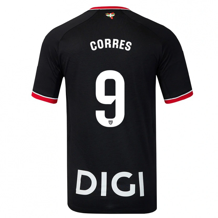 Danxen Niño Camiseta Yulema Corres #9 Negro Blanco Rojo 2ª Equipación 2026/27 La Camisa