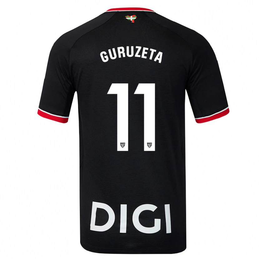 Danxen Niño Camiseta Gorka Guruzeta #11 Negro Blanco Rojo 2ª Equipación 2026/27 La Camisa