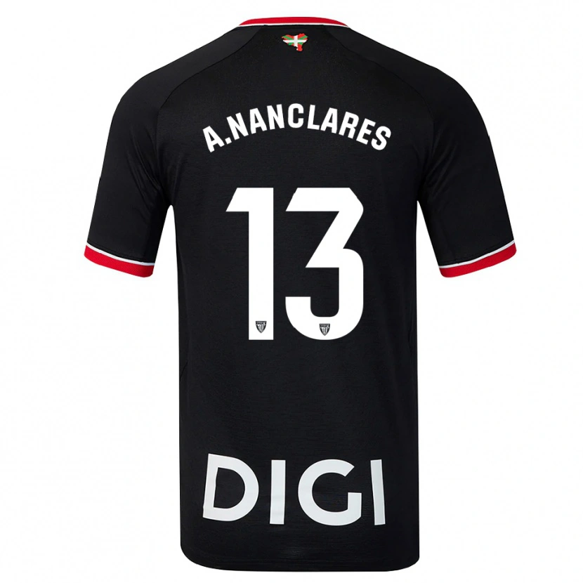 Danxen Niño Camiseta Adriana Nanclares #13 Negro Blanco Rojo 2ª Equipación 2026/27 La Camisa