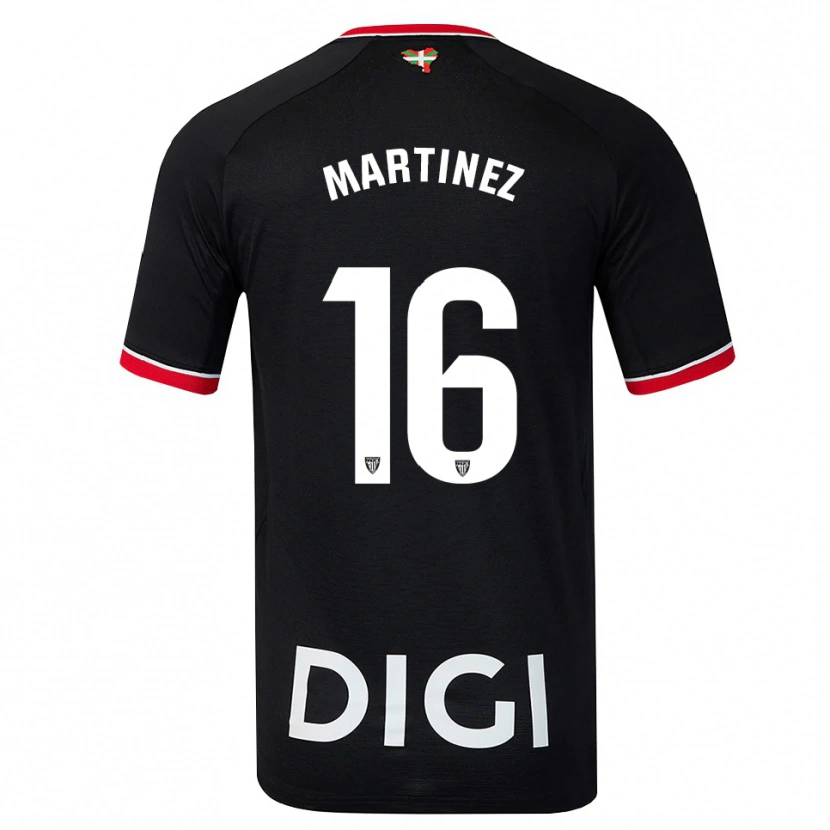 Danxen Niño Camiseta Pablo Martínez #16 Negro Blanco Rojo 2ª Equipación 2026/27 La Camisa