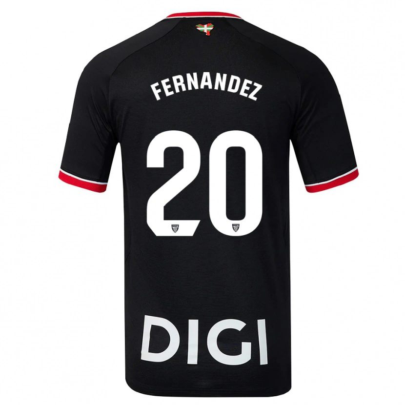 Danxen Niño Camiseta Hugo Fernández #20 Negro Blanco Rojo 2ª Equipación 2026/27 La Camisa