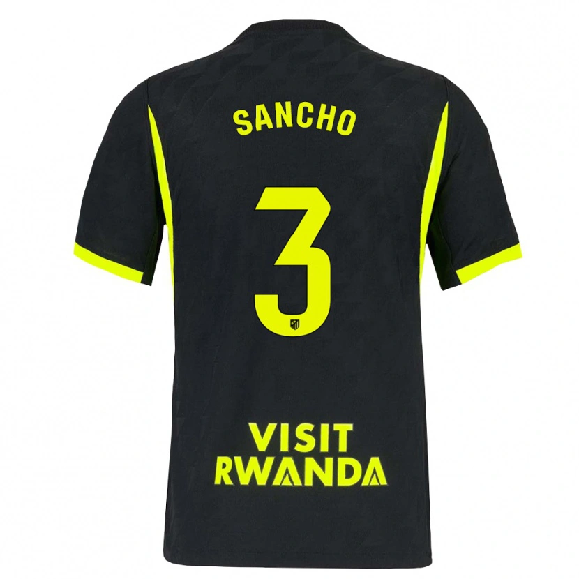 Danxen Niño Camiseta Diego Sancho #3 Verde Brillante Negro 2ª Equipación 2026/27 La Camisa