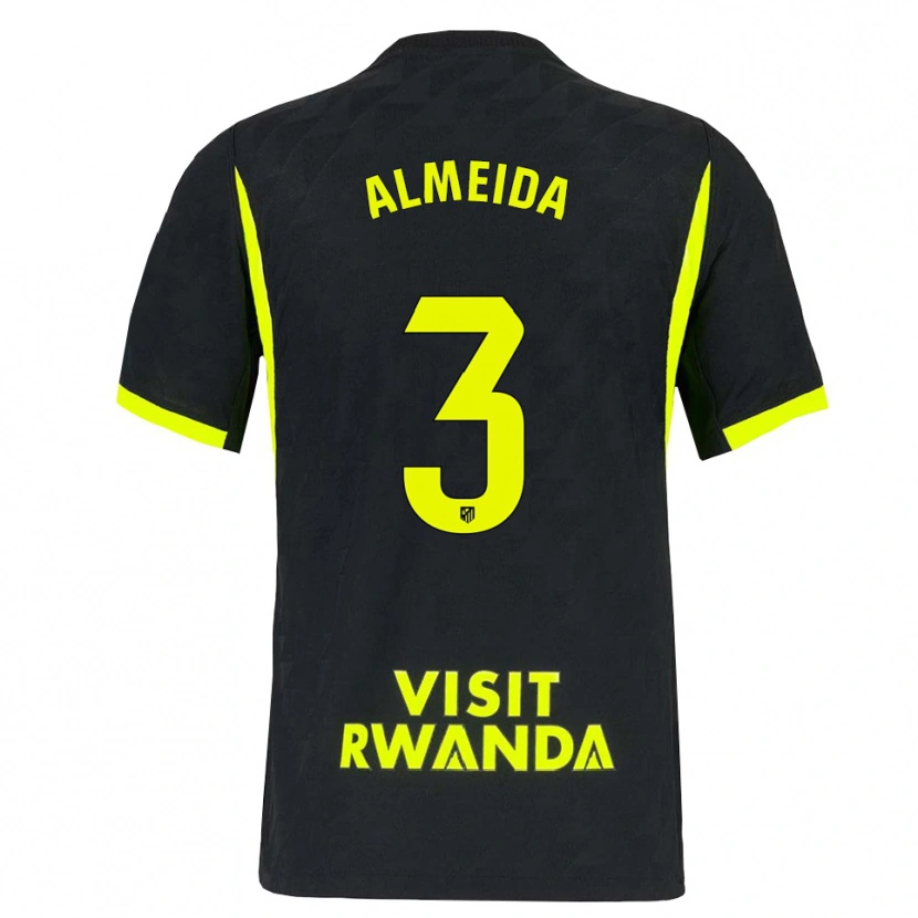 Danxen Niño Camiseta Adrián Almeida #3 Verde Brillante Negro 2ª Equipación 2026/27 La Camisa
