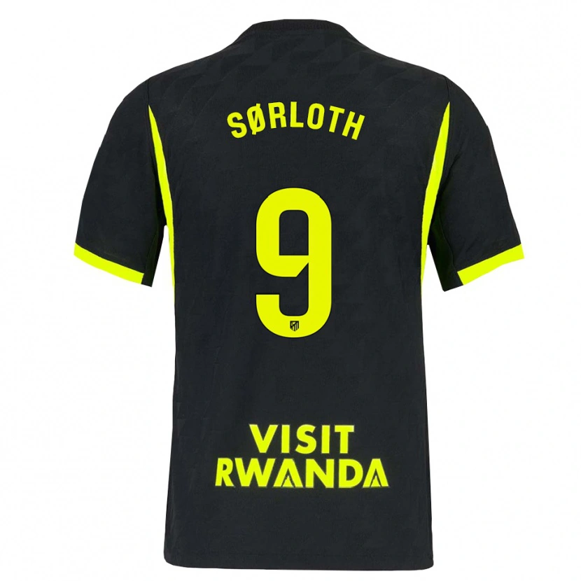 Danxen Niño Camiseta Alexander Sørloth #9 Verde Brillante Negro 2ª Equipación 2026/27 La Camisa