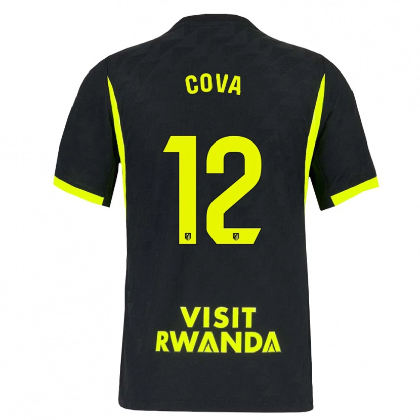 Danxen Niño Camiseta Adrian Cova #12 Verde Brillante Negro 2ª Equipación 2026/27 La Camisa