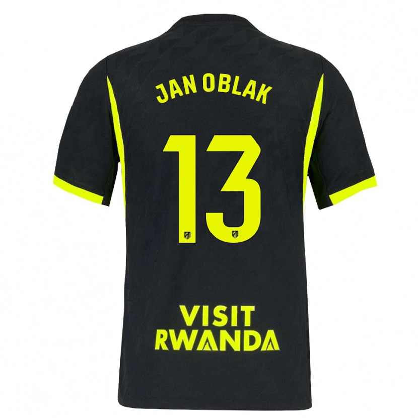 Danxen Niño Camiseta Jan Oblak #13 Verde Brillante Negro 2ª Equipación 2026/27 La Camisa