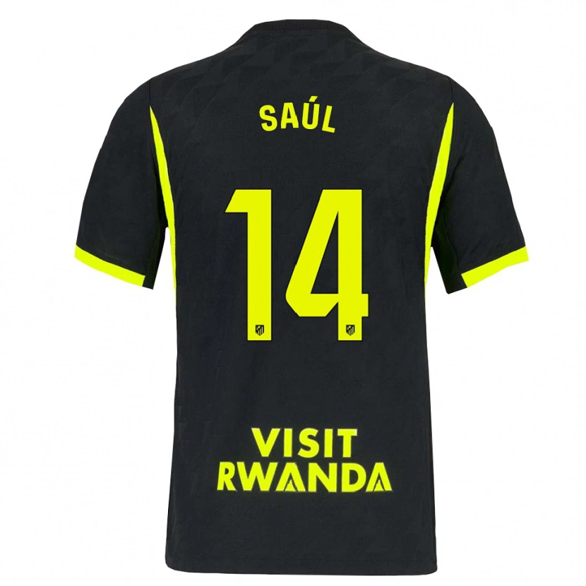 Danxen Niño Camiseta Saúl Fernández #14 Verde Brillante Negro 2ª Equipación 2026/27 La Camisa