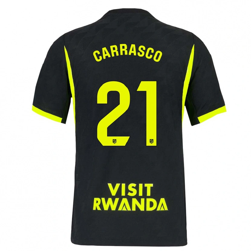 Danxen Niño Camiseta Yannick Carrasco #21 Verde Brillante Negro 2ª Equipación 2026/27 La Camisa