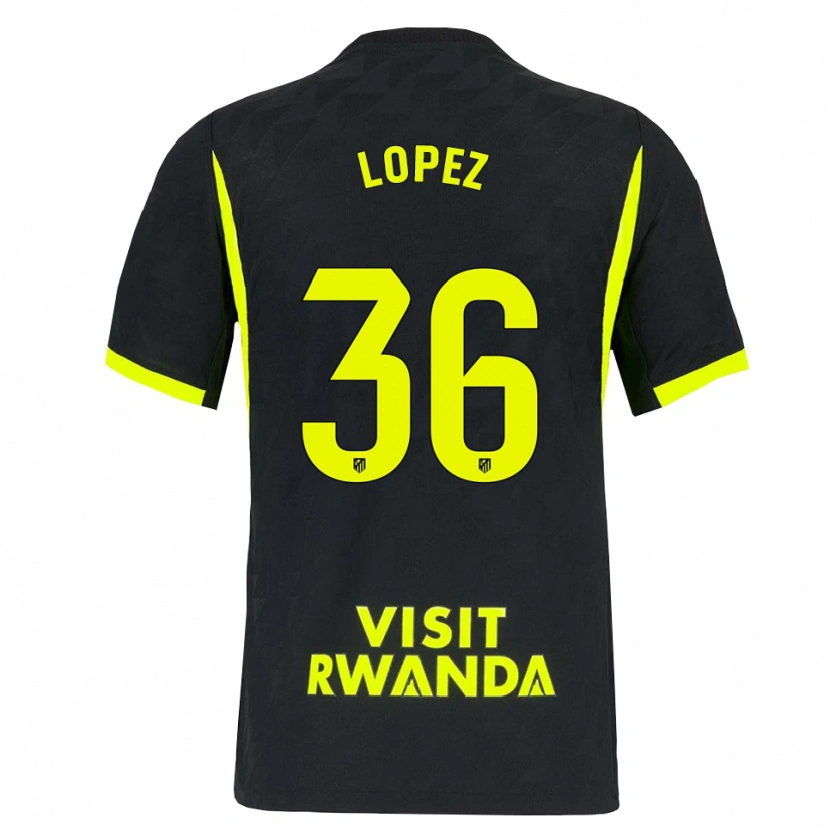 Danxen Niño Camiseta David Lopez #36 Verde Brillante Negro 2ª Equipación 2026/27 La Camisa