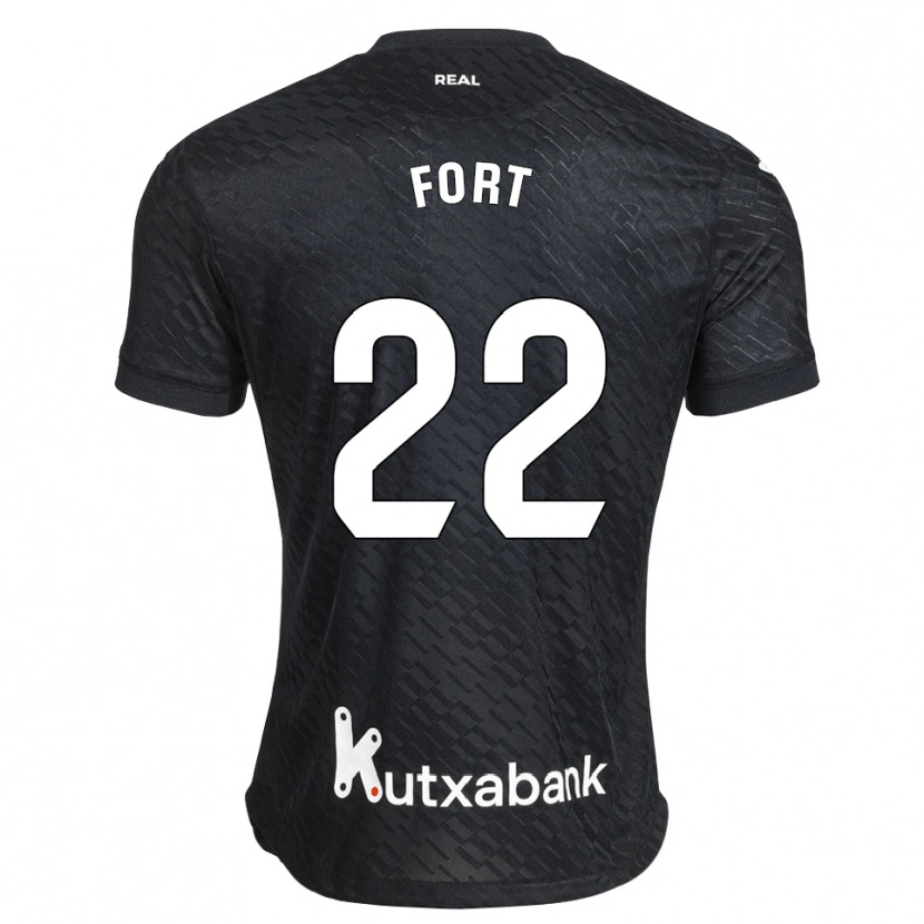 Danxen Niño Camiseta Héctor Fort #22 Negro Blanco 2ª Equipación 2026/27 La Camisa