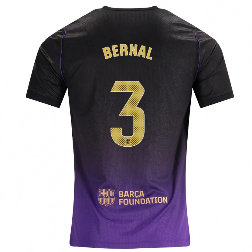 Danxen Niño Camiseta Lucas Bernal #3 Morado Amarillo Negro 2ª Equipación 2026/27 La Camisa