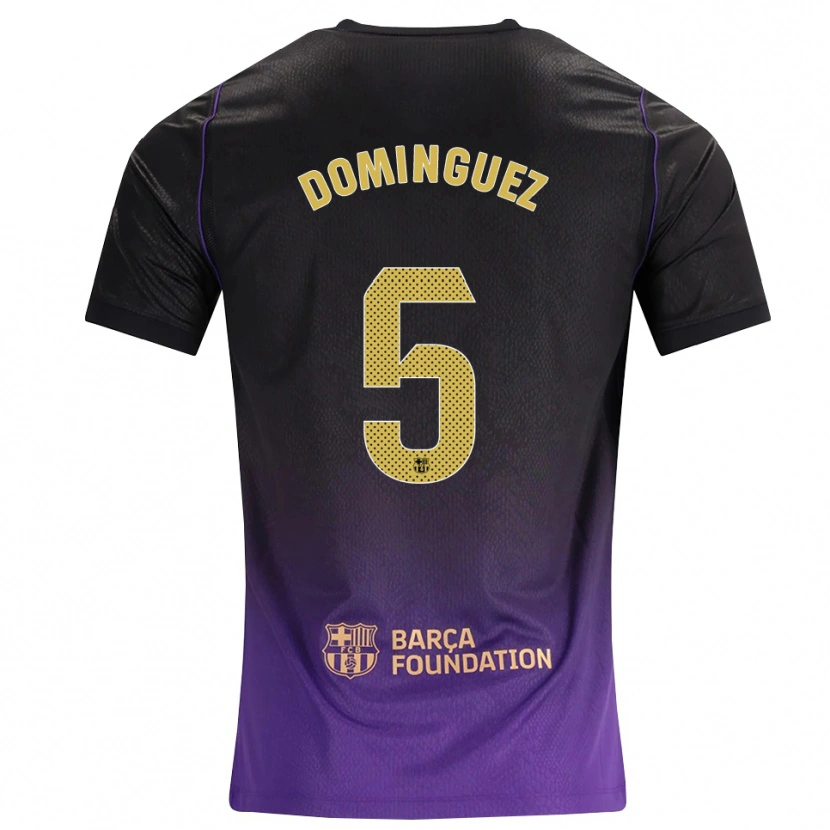 Danxen Niño Camiseta Sergi Dominguez #5 Morado Amarillo Negro 2ª Equipación 2026/27 La Camisa