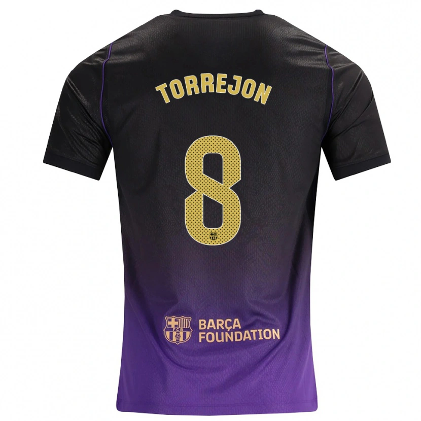 Danxen Niño Camiseta Marta Torrejon #8 Morado Amarillo Negro 2ª Equipación 2026/27 La Camisa
