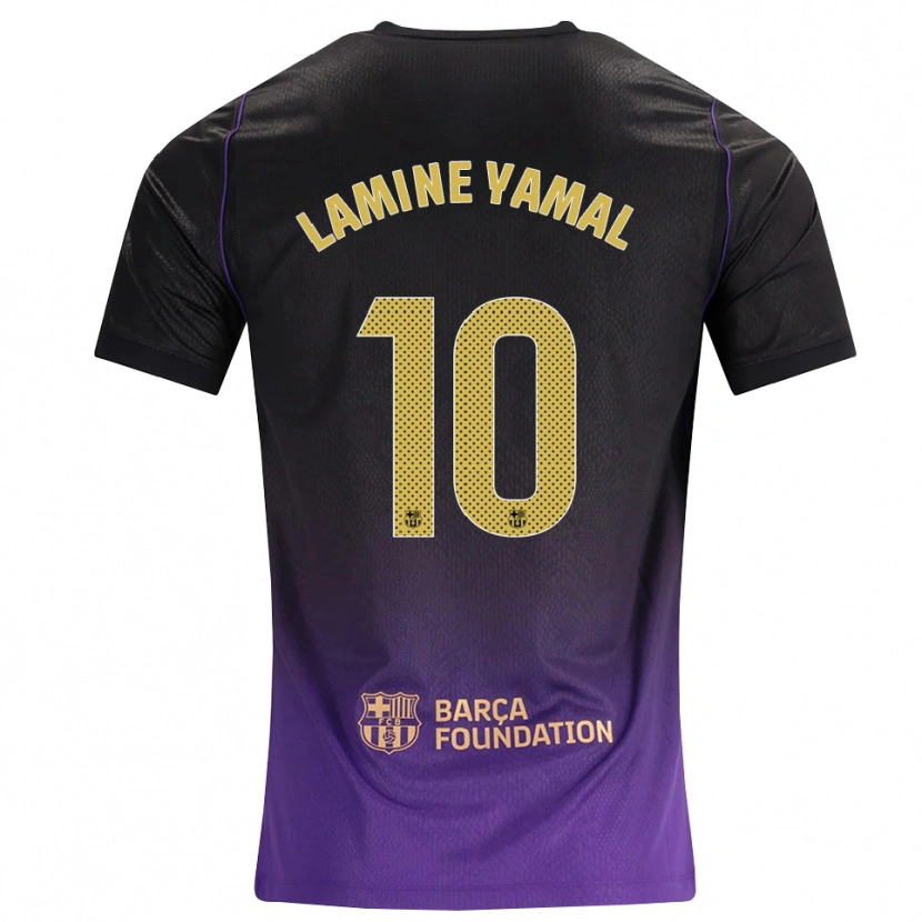 Danxen Niño Camiseta Lamine Yamal #10 Morado Amarillo Negro 2ª Equipación 2026/27 La Camisa