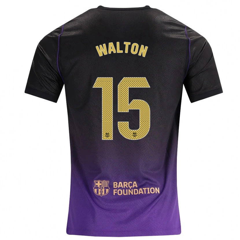 Danxen Niño Camiseta Alex Walton #15 Morado Amarillo Negro 2ª Equipación 2026/27 La Camisa
