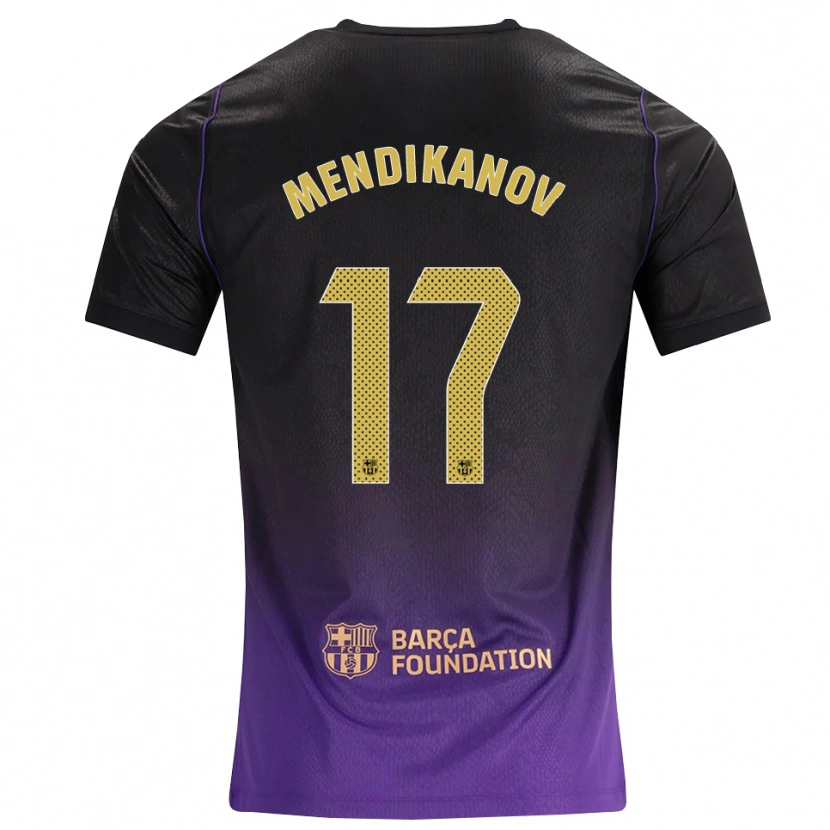 Danxen Niño Camiseta Karim Mendikanov #17 Morado Amarillo Negro 2ª Equipación 2026/27 La Camisa