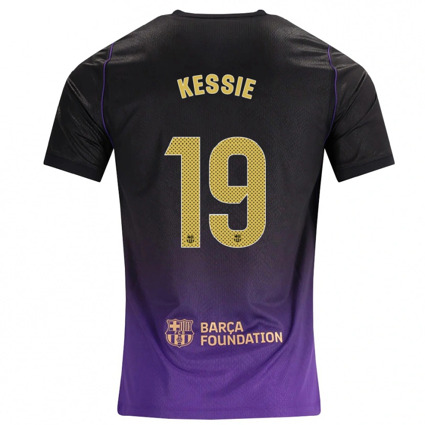 Danxen Niño Camiseta Franck Kessie #19 Morado Amarillo Negro 2ª Equipación 2026/27 La Camisa
