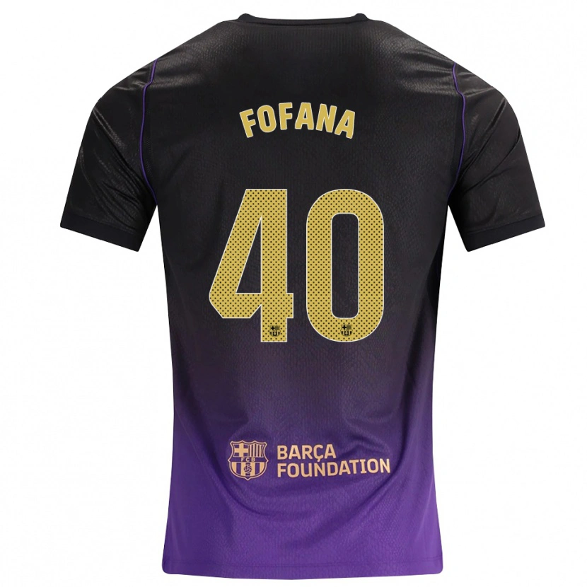 Danxen Niño Camiseta Nuhu Fofana #40 Morado Amarillo Negro 2ª Equipación 2026/27 La Camisa