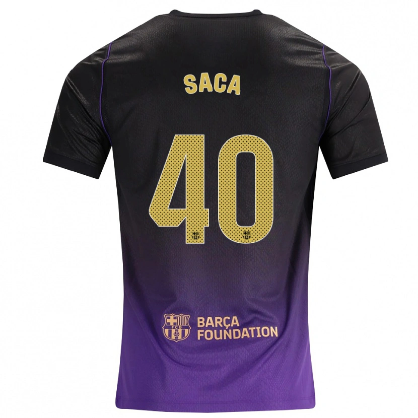 Danxen Niño Camiseta Leo Saca #40 Morado Amarillo Negro 2ª Equipación 2026/27 La Camisa