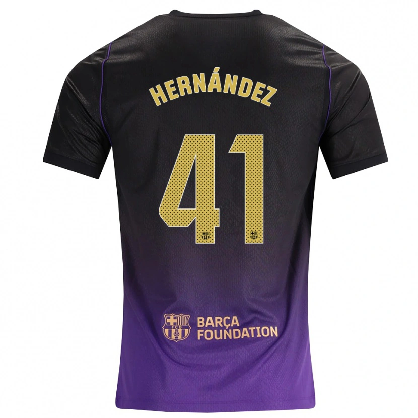 Danxen Niño Camiseta Juan Hernández #41 Morado Amarillo Negro 2ª Equipación 2026/27 La Camisa