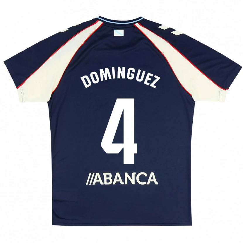 Danxen Niño Camiseta Javi Domínguez #4 Azul Real Rojo Blanco 2ª Equipación 2026/27 La Camisa