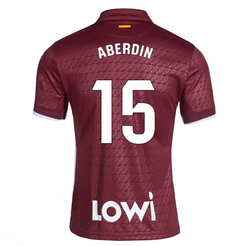 Danxen Niño Camiseta Nabil Aberdin #15 Rojo Oscuro Blanco 2ª Equipación 2026/27 La Camisa