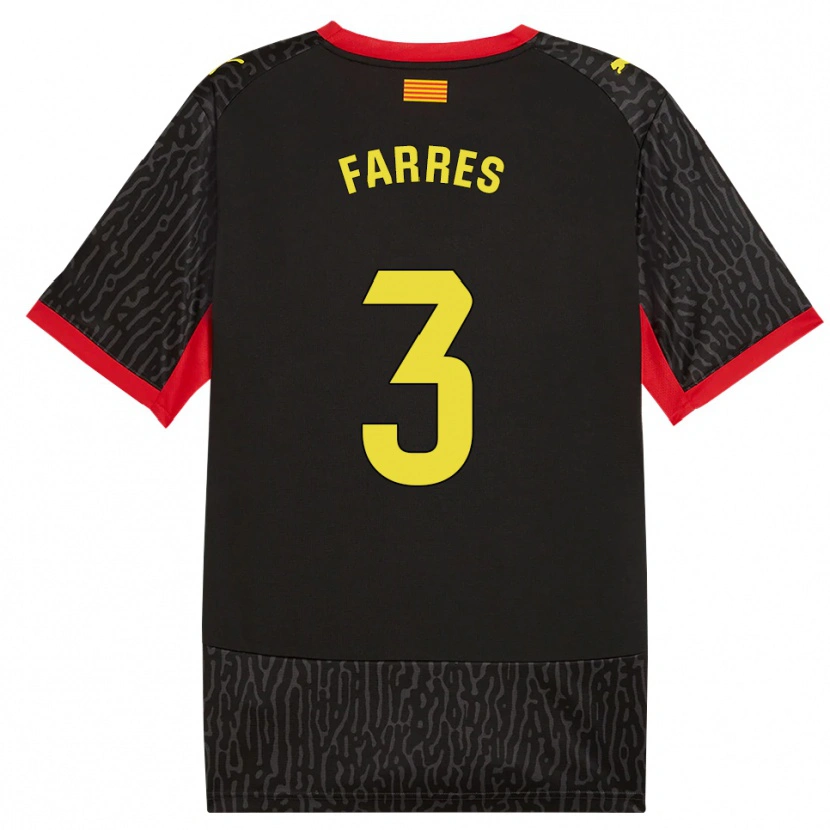 Danxen Niño Camiseta Biel Farrés #3 Negro Amarillo Rojo 2ª Equipación 2026/27 La Camisa