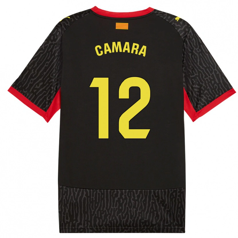 Danxen Niño Camiseta Dawda Camara #12 Negro Amarillo Rojo 2ª Equipación 2026/27 La Camisa