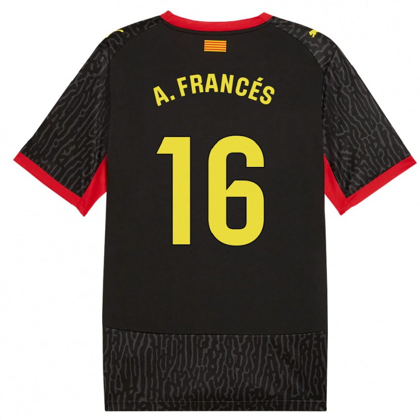 Danxen Niño Camiseta Alejandro Francés #16 Negro Amarillo Rojo 2ª Equipación 2026/27 La Camisa