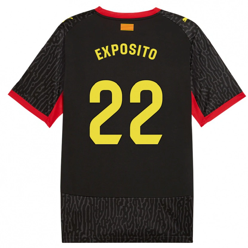 Danxen Niño Camiseta Samu Exposito #22 Negro Amarillo Rojo 2ª Equipación 2026/27 La Camisa