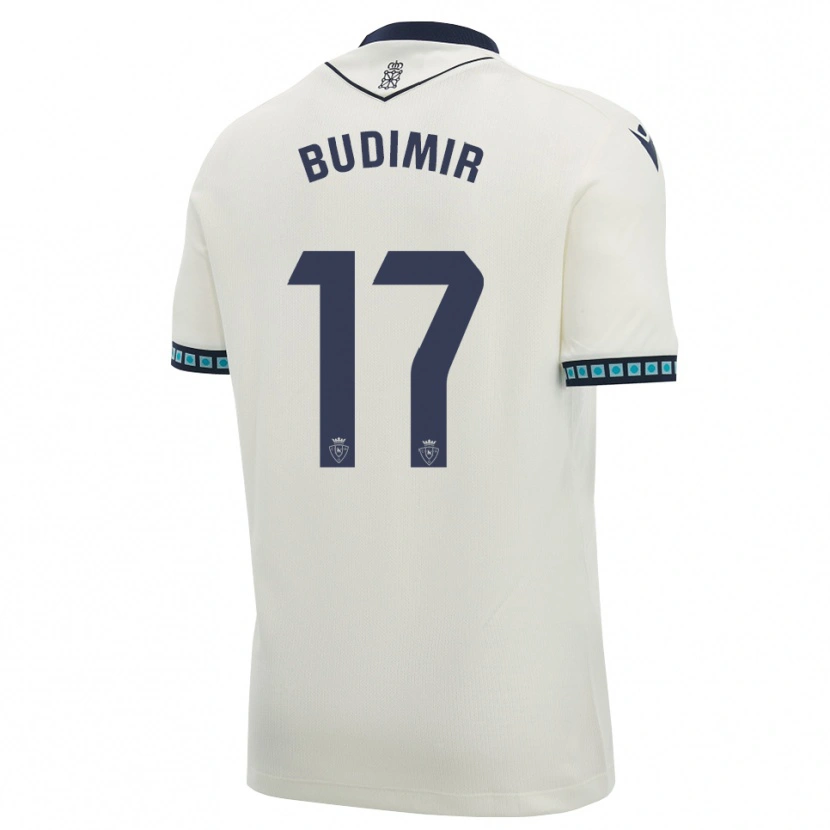 Danxen Niño Camiseta Ante Budimir #17 Blanco Negro Azul Cielo Claro 2ª Equipación 2026/27 La Camisa
