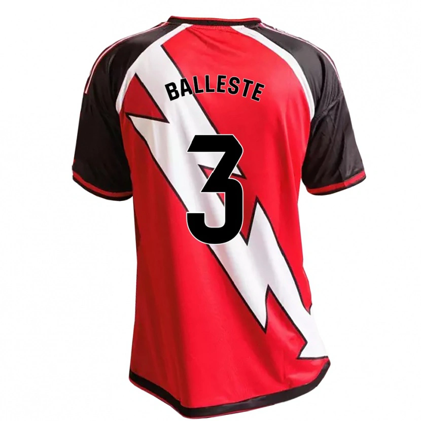 Danxen Niño Camiseta Laia Ballesté #3 Rojo Negro Blanco 2ª Equipación 2026/27 La Camisa