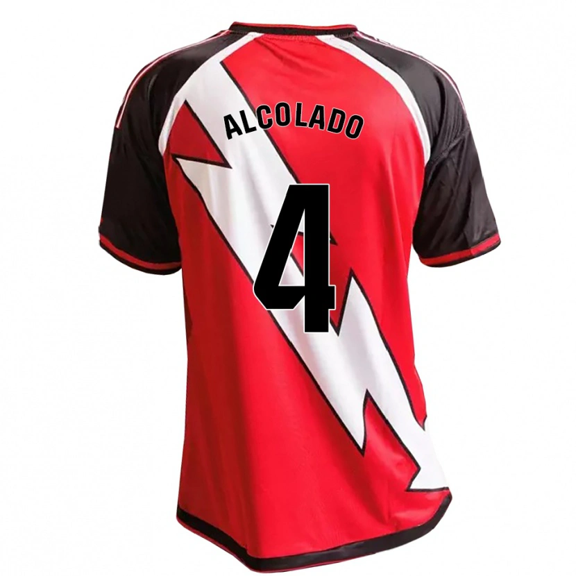 Danxen Niño Camiseta Jaime Alcolado #4 Rojo Negro Blanco 2ª Equipación 2026/27 La Camisa