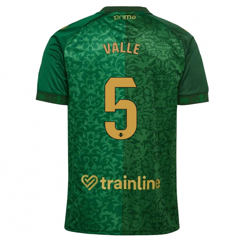 Danxen Niño Camiseta María Valle López #5 Verde Bosque Dorado Oscuro 2ª Equipación 2026/27 La Camisa