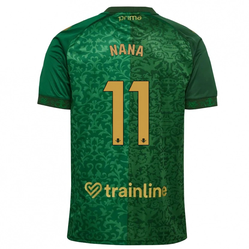 Danxen Niño Camiseta Nuria Ligero Fernández #11 Verde Bosque Dorado Oscuro 2ª Equipación 2026/27 La Camisa