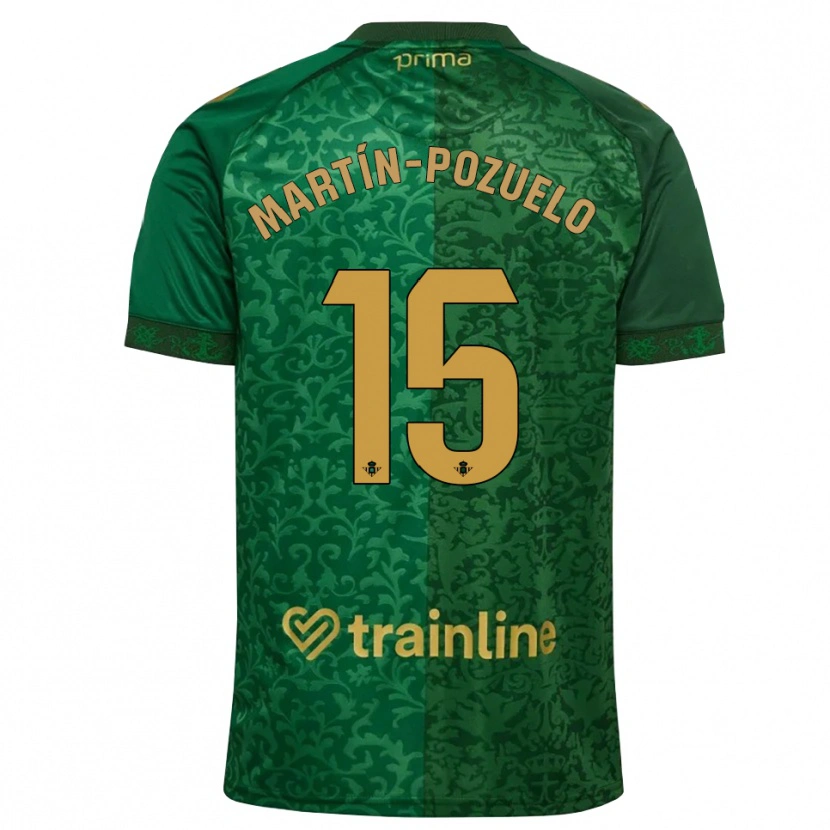 Danxen Niño Camiseta Esther Martín-Pozuelo #15 Verde Bosque Dorado Oscuro 2ª Equipación 2026/27 La Camisa