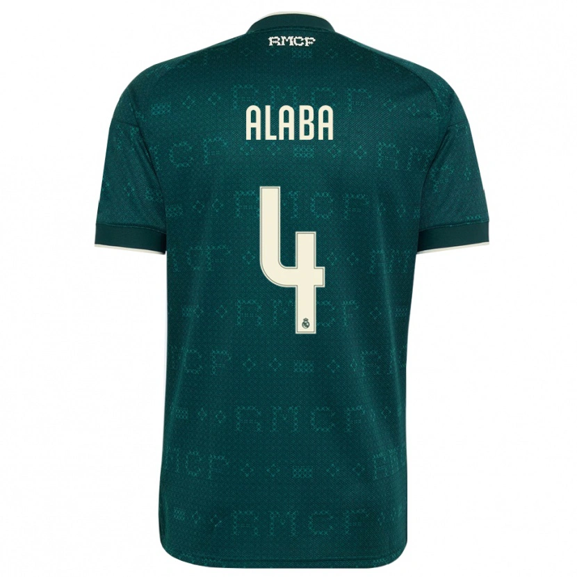 Danxen Niño Camiseta David Alaba #4 Gris Pizarra Oscuro Blanco 2ª Equipación 2026/27 La Camisa