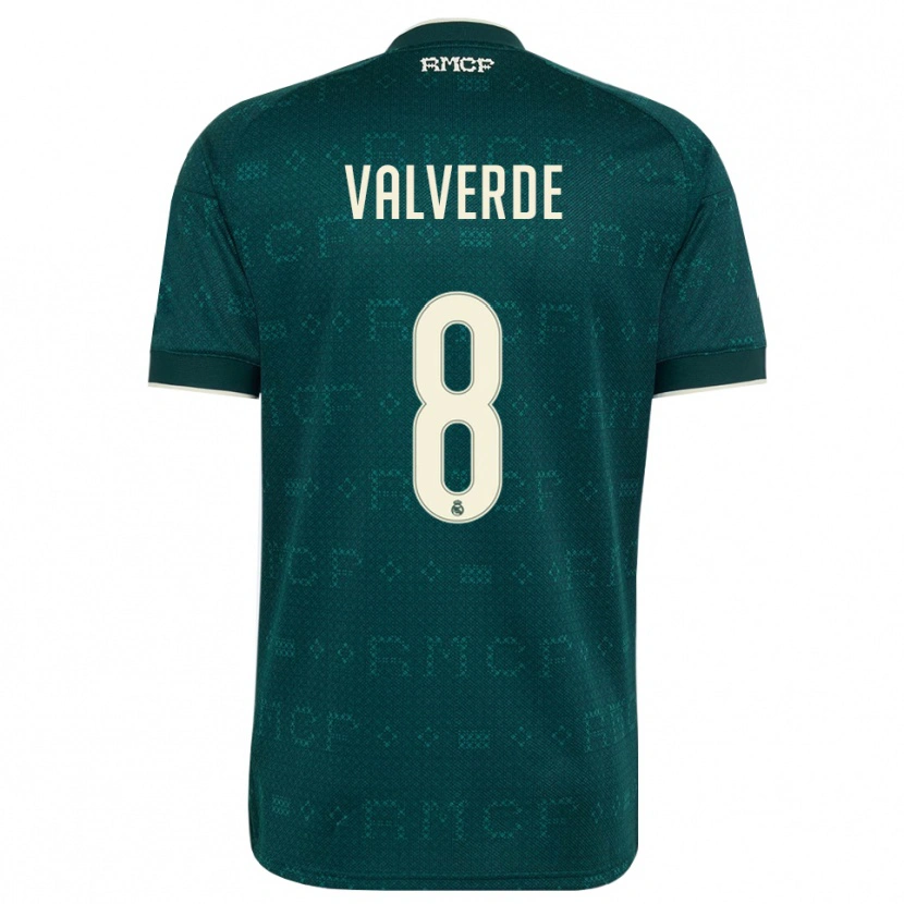 Danxen Niño Camiseta Federico Valverde #8 Gris Pizarra Oscuro Blanco 2ª Equipación 2026/27 La Camisa
