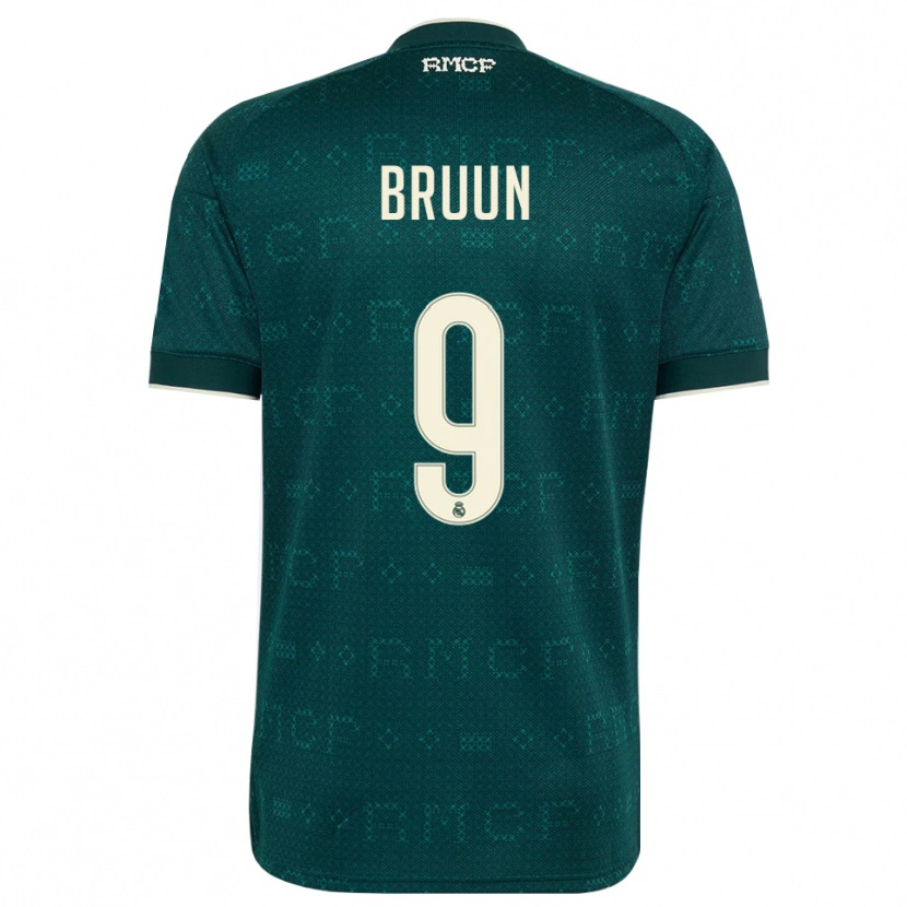 Danxen Niño Camiseta Signe Bruun #9 Gris Pizarra Oscuro Blanco 2ª Equipación 2026/27 La Camisa