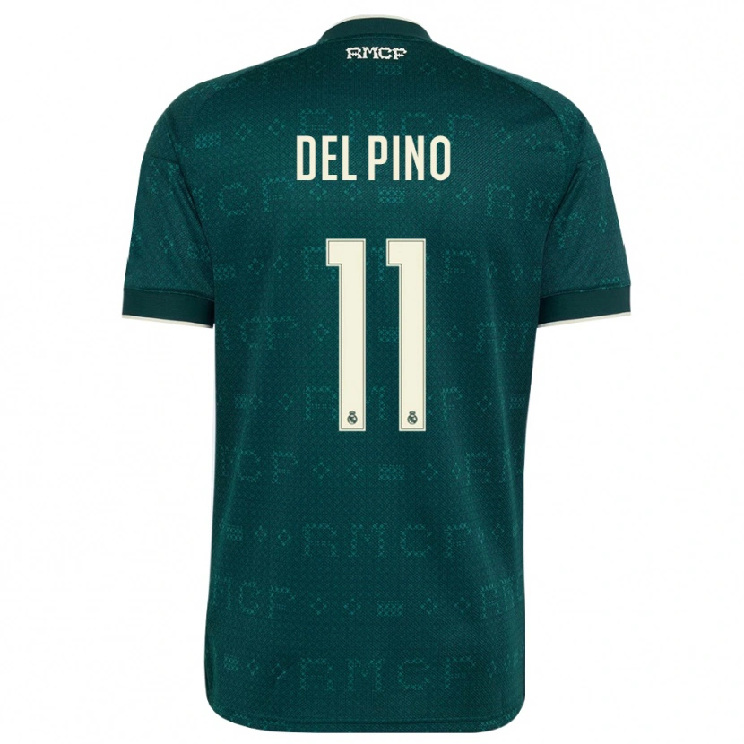 Danxen Niño Camiseta Santiago Del Pino #11 Gris Pizarra Oscuro Blanco 2ª Equipación 2026/27 La Camisa