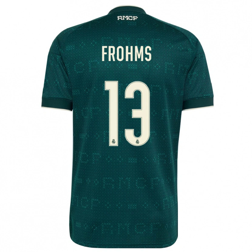 Danxen Niño Camiseta Merle Frohms #13 Gris Pizarra Oscuro Blanco 2ª Equipación 2026/27 La Camisa