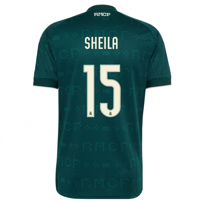 Danxen Niño Camiseta Sheila García #15 Gris Pizarra Oscuro Blanco 2ª Equipación 2026/27 La Camisa