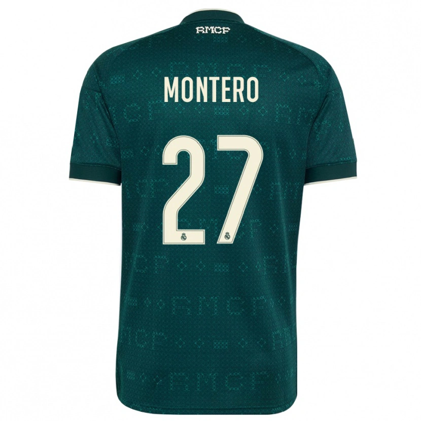 Danxen Niño Camiseta Pablo Montero #27 Gris Pizarra Oscuro Blanco 2ª Equipación 2026/27 La Camisa