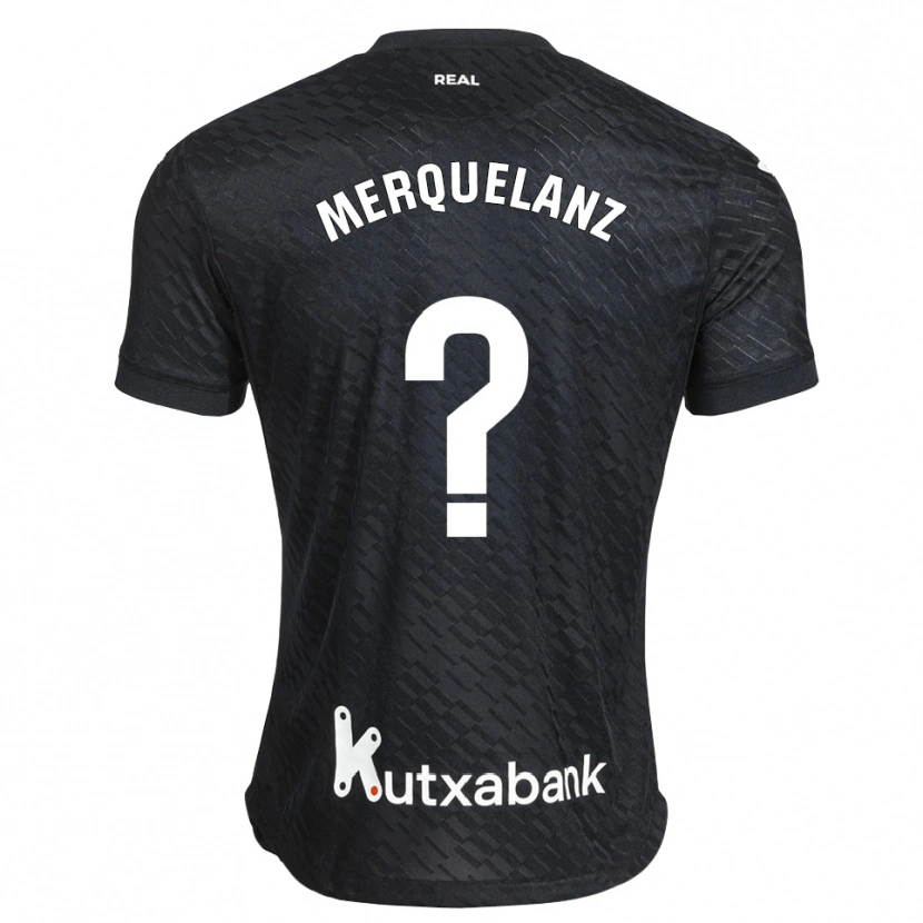 Danxen Niño Camiseta Martin Merquelanz #0 Negro Blanco 2ª Equipación 2026/27 La Camisa