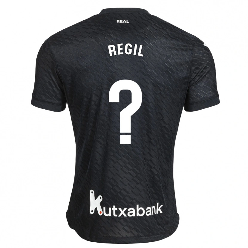 Danxen Niño Camiseta Markel Regil #0 Negro Blanco 2ª Equipación 2026/27 La Camisa