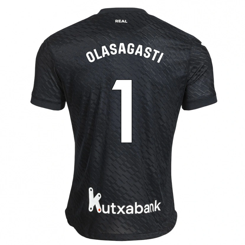Danxen Niño Camiseta Lander Olasagasti #1 Negro Blanco 2ª Equipación 2026/27 La Camisa