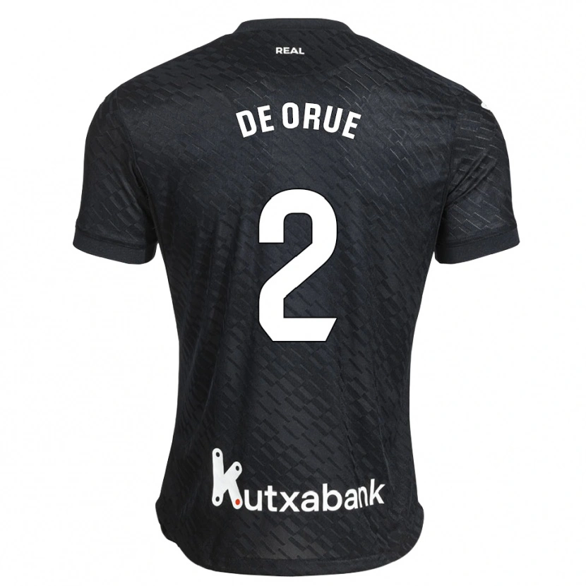 Danxen Niño Camiseta Jon De Orue #2 Negro Blanco 2ª Equipación 2026/27 La Camisa