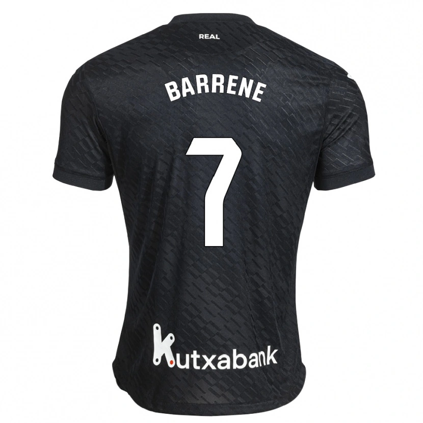 Danxen Niño Camiseta Ander Barrenetxea #7 Negro Blanco 2ª Equipación 2026/27 La Camisa