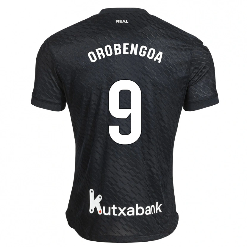 Danxen Niño Camiseta Ekain Orobengoa #9 Negro Blanco 2ª Equipación 2026/27 La Camisa